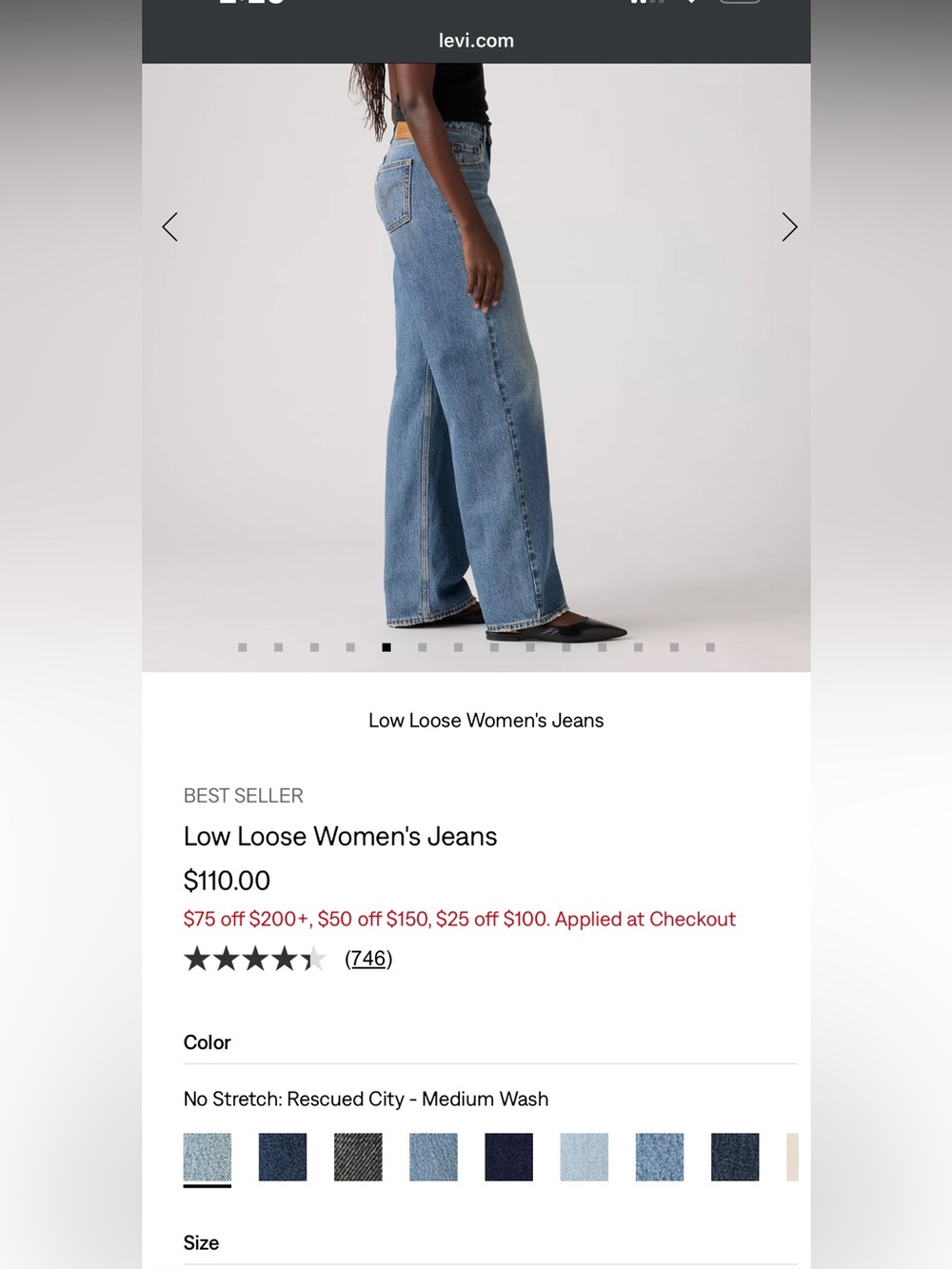 Levi's Low Loose Women's Jeans — Medium Wash Blue